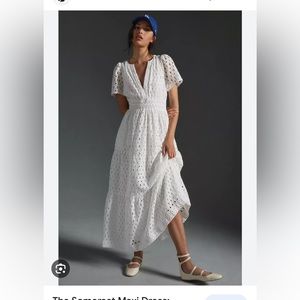 Anthropologie somerset maxi eyelet dress